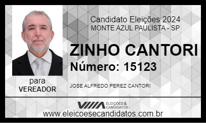 Candidato ZINHO CANTORI 2024 - MONTE AZUL PAULISTA - Eleições