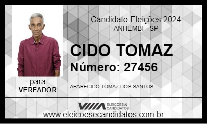 Candidato CIDO TOMAZ 2024 - ANHEMBI - Eleições