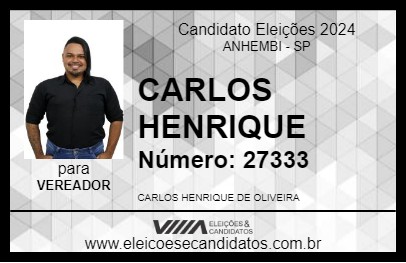 Candidato CARLOS HENRIQUE 2024 - ANHEMBI - Eleições