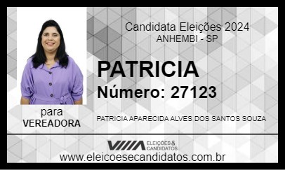 Candidato PATRICIA 2024 - ANHEMBI - Eleições