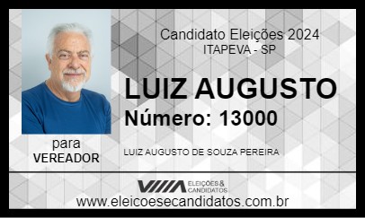 Candidato LUIZ AUGUSTO 2024 - ITAPEVA - Eleições