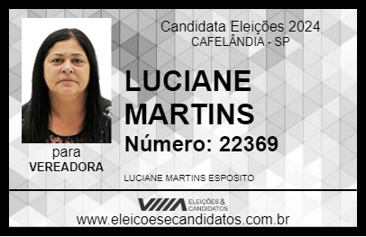 Candidato LUCIANE MARTINS 2024 - CAFELÂNDIA - Eleições