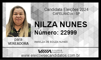 Candidato NILZA NUNES 2024 - CAFELÂNDIA - Eleições