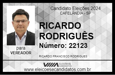 Candidato RICARDO RODRIGUÊS 2024 - CAFELÂNDIA - Eleições