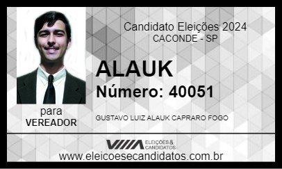 Candidato ALAUK 2024 - CACONDE - Eleições