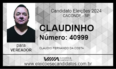 Candidato CLAUDINHO 2024 - CACONDE - Eleições