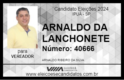 Candidato ARNALDO DA LANCHONETE 2024 - IPUÃ - Eleições