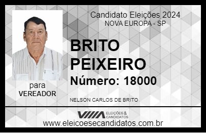 Candidato BRITO PEIXEIRO 2024 - NOVA EUROPA - Eleições