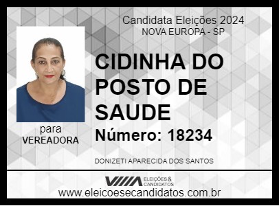 Candidato CIDINHA BISPO 2024 - NOVA EUROPA - Eleições