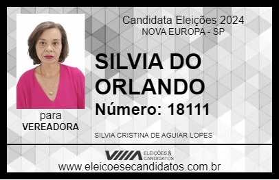 Candidato SILVIA DO ORLANDO 2024 - NOVA EUROPA - Eleições