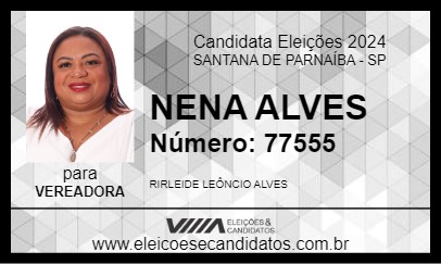 Candidato NENA ALVES 2024 - SANTANA DE PARNAÍBA - Eleições