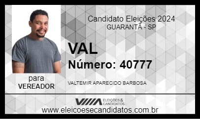 Candidato VAL 2024 - GUARANTÃ - Eleições