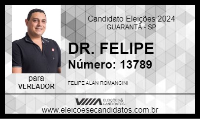 Candidato DR. FELIPE 2024 - GUARANTÃ - Eleições