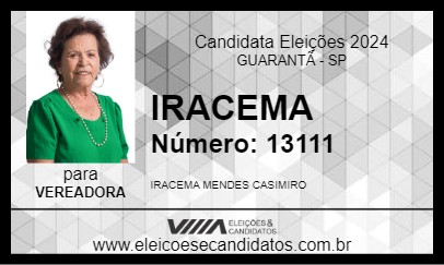 Candidato IRACEMA 2024 - GUARANTÃ - Eleições