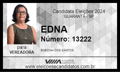 Candidato EDNA 2024 - GUARANTÃ - Eleições