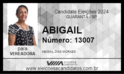 Candidato ABIGAIL 2024 - GUARANTÃ - Eleições