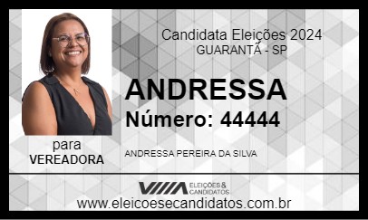 Candidato ANDRESSA 2024 - GUARANTÃ - Eleições