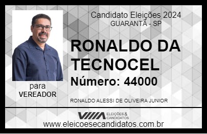 Candidato RONALDO DA TECNOCEL 2024 - GUARANTÃ - Eleições