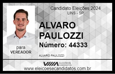 Candidato ALVARO PAULOZZI 2024 - LINS - Eleições