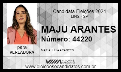 Candidato MAJU ARANTES 2024 - LINS - Eleições