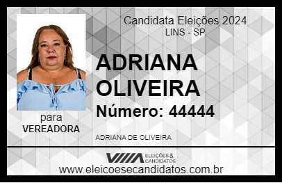 Candidato ADRIANA OLIVEIRA 2024 - LINS - Eleições