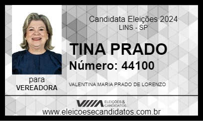 Candidato VALENTINA LORENZO 2024 - LINS - Eleições