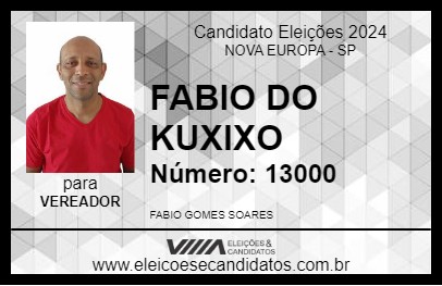 Candidato FABIO DO KUXIXO 2024 - NOVA EUROPA - Eleições