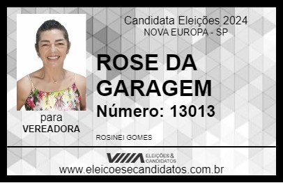 Candidato ROSE DA GARAGEM 2024 - NOVA EUROPA - Eleições