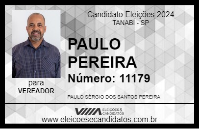 Candidato PAULO PEREIRA 2024 - TANABI - Eleições