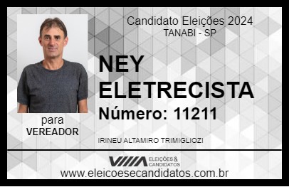 Candidato NEY ELETRECISTA 2024 - TANABI - Eleições