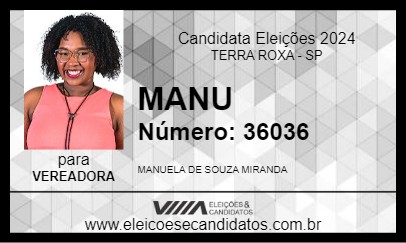 Candidato MANU 2024 - TERRA ROXA - Eleições