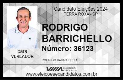 Candidato RODRIGO BARRICHELLO 2024 - TERRA ROXA - Eleições