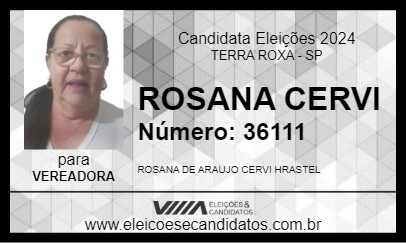 Candidato ROSANA CERVI 2024 - TERRA ROXA - Eleições