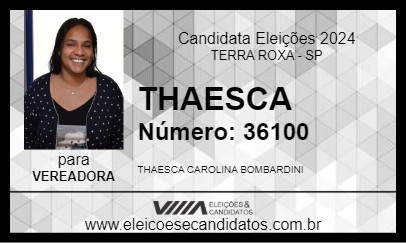 Candidato THAESCA 2024 - TERRA ROXA - Eleições