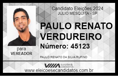 Candidato PAULO RENATO VERDUREIRO 2024 - JÚLIO MESQUITA - Eleições