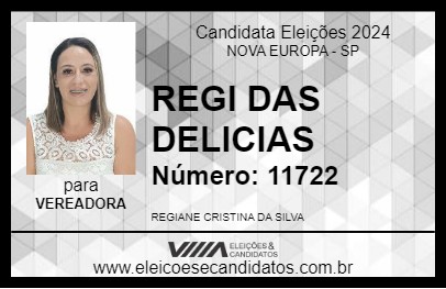 Candidato REGI DAS DELICIAS 2024 - NOVA EUROPA - Eleições