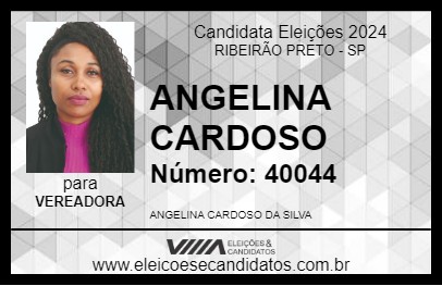 Candidato ANGELINA CARDOSO 2024 - RIBEIRÃO PRETO - Eleições