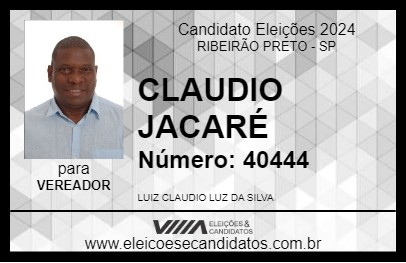 Candidato CLAUDIO JACARÉ 2024 - RIBEIRÃO PRETO - Eleições