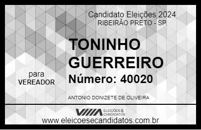 Candidato TONINHO GUERREIRO 2024 - RIBEIRÃO PRETO - Eleições