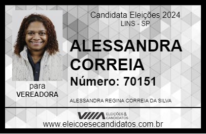 Candidato ALESSANDRA CORREIA 2024 - LINS - Eleições