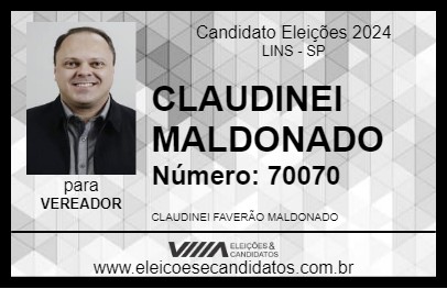 Candidato CLAUDINEI MALDONADO 2024 - LINS - Eleições