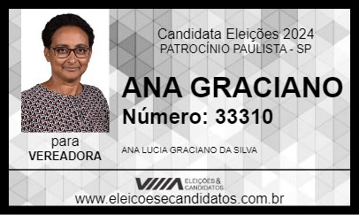 Candidato ANA GRACIANO 2024 - PATROCÍNIO PAULISTA - Eleições