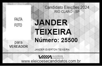 Candidato JANDER TEIXEIRA 2024 - RIO CLARO - Eleições