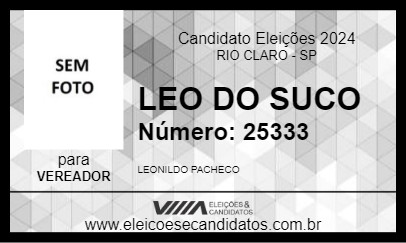 Candidato LEO DO SUCO 2024 - RIO CLARO - Eleições