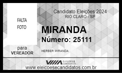 Candidato MIRANDA 2024 - RIO CLARO - Eleições