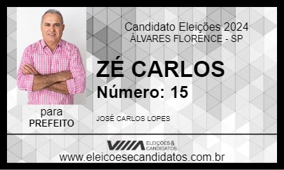 Candidato ZÉ CARLOS 2024 - ÁLVARES FLORENCE - Eleições