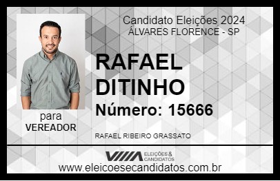 Candidato RAFAEL DITINHO 2024 - ÁLVARES FLORENCE - Eleições