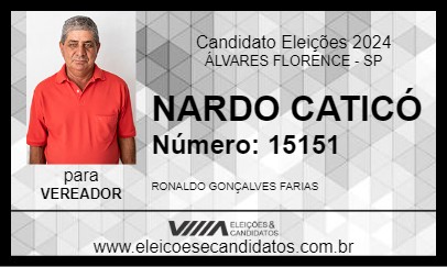 Candidato NARDO CATICÓ 2024 - ÁLVARES FLORENCE - Eleições