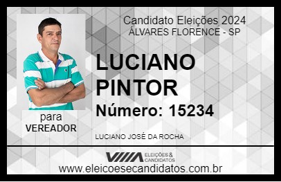 Candidato LUCIANO PINTOR 2024 - ÁLVARES FLORENCE - Eleições