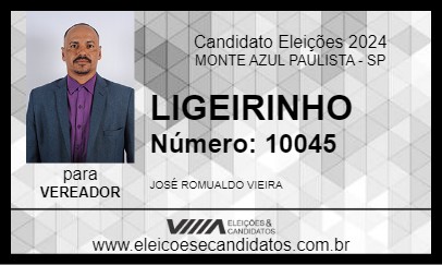 Candidato LIGEIRINHO 2024 - MONTE AZUL PAULISTA - Eleições